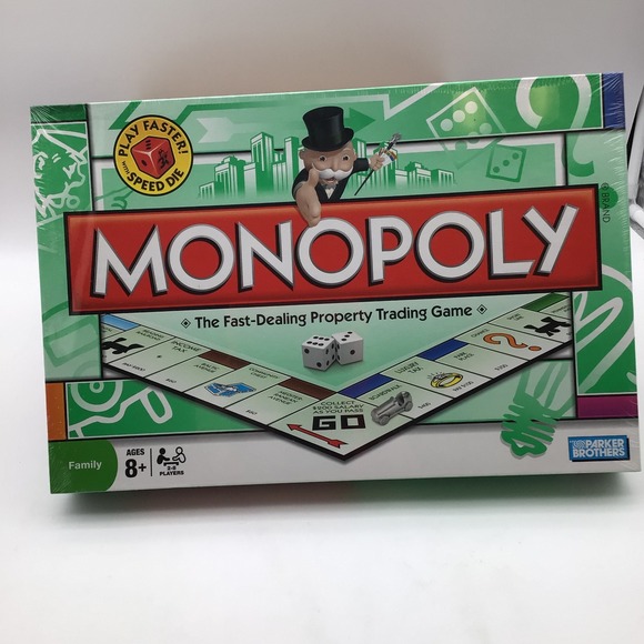 Parker Brothers Other - Monopoly The Fast Dealing Property Trading Board Game 2008 with Speed Die New